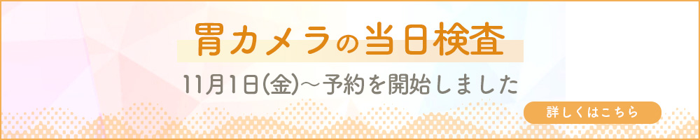 胃カメラの当日検査　11月1日(金)～予約を開始しました